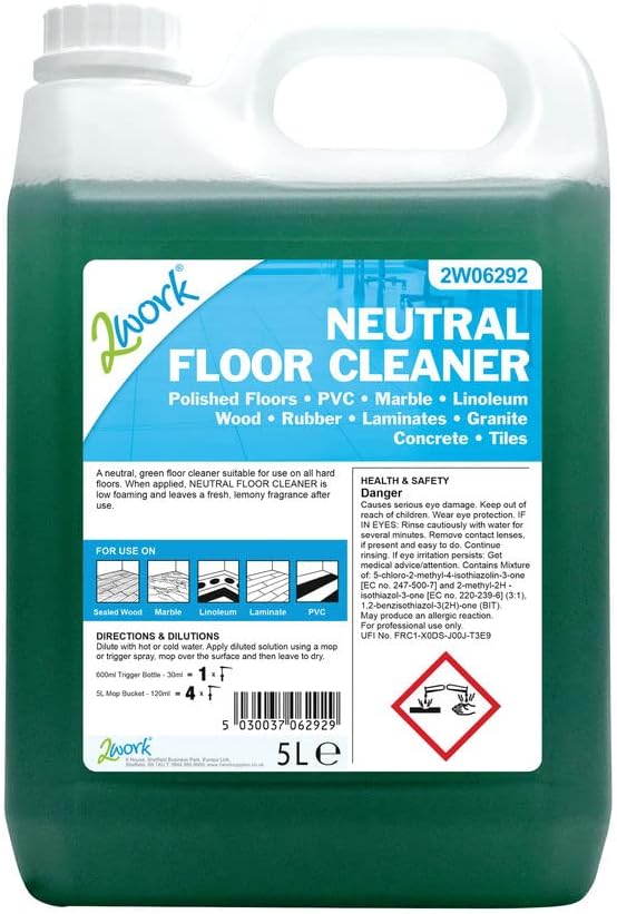 2Work Neutral Floor Cleaner Lemon Fragrance - 5ltr