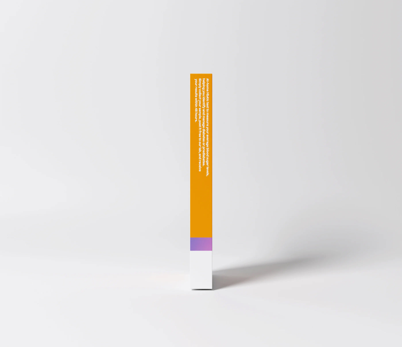 Tall, narrow box with a gradient design on a white background