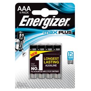 Energizer Max Plus (AAA) Alkaline Batteries (Pack 4)