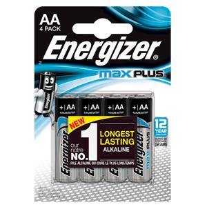 Energizer Max Plus AA Alkaline Batteries (Pack 4)