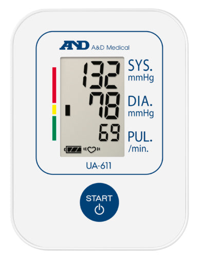 A&D UA-611 Blood Pressure Monitor, front of unit.