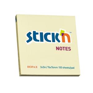 Stick'N 76 x 76mm Pastel Sticky Notes Yellow (Pack 12)