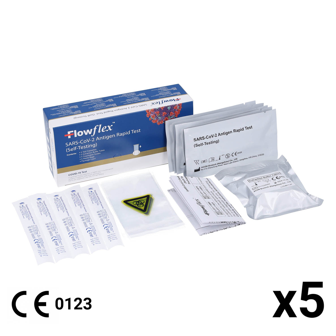 Flowflex Covid-19 Antigen Kit - 5pk -JULY 2026 DATED